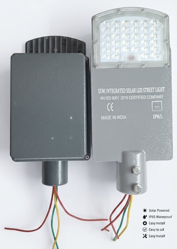 Semi-Integrated Solar Street Light – 40W (Lens Model)